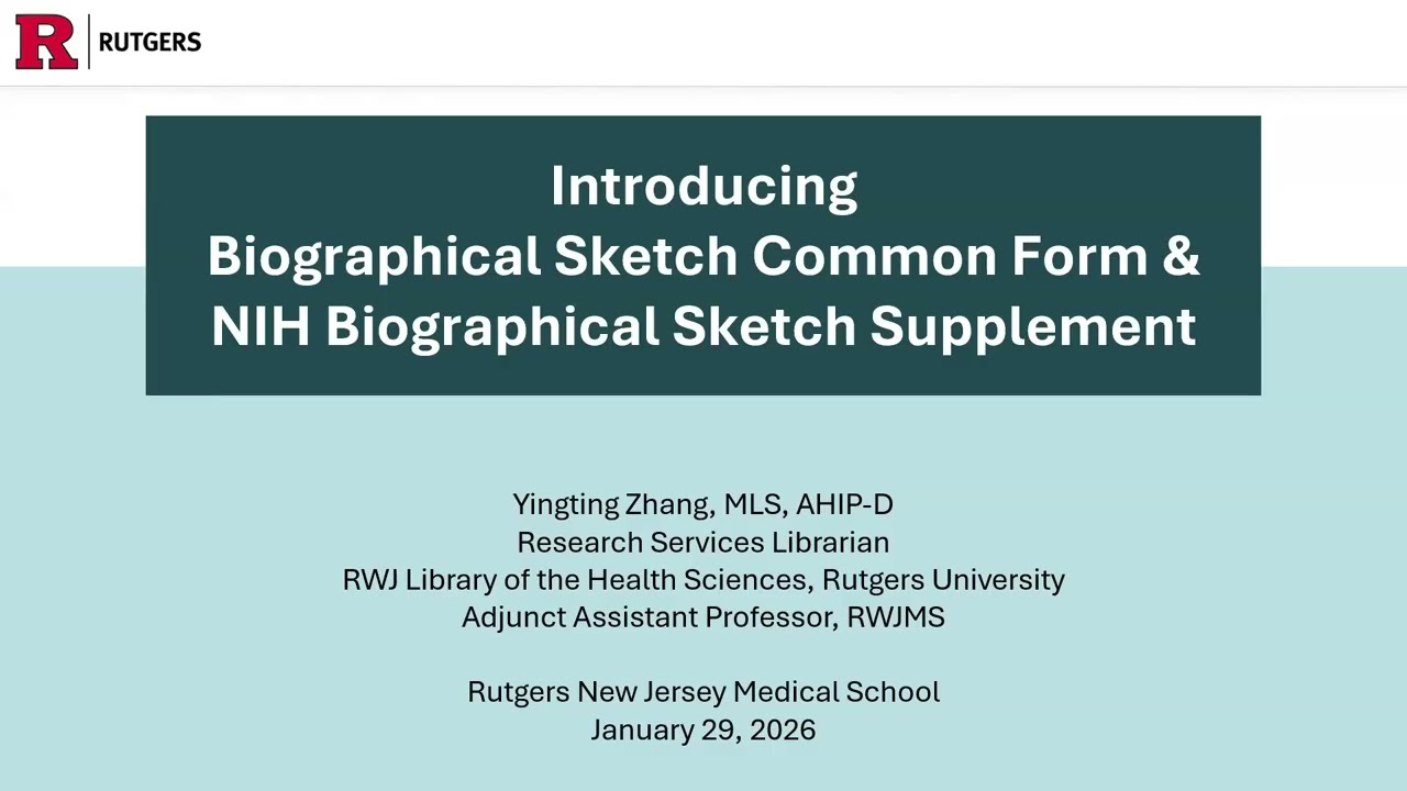 Introducing NIH Biographical Sketch Common Form & Supplement