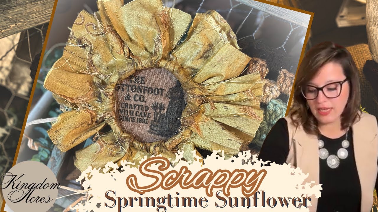 Scrappy Springtime Sunflower | Vintage Spring & Easter Decor