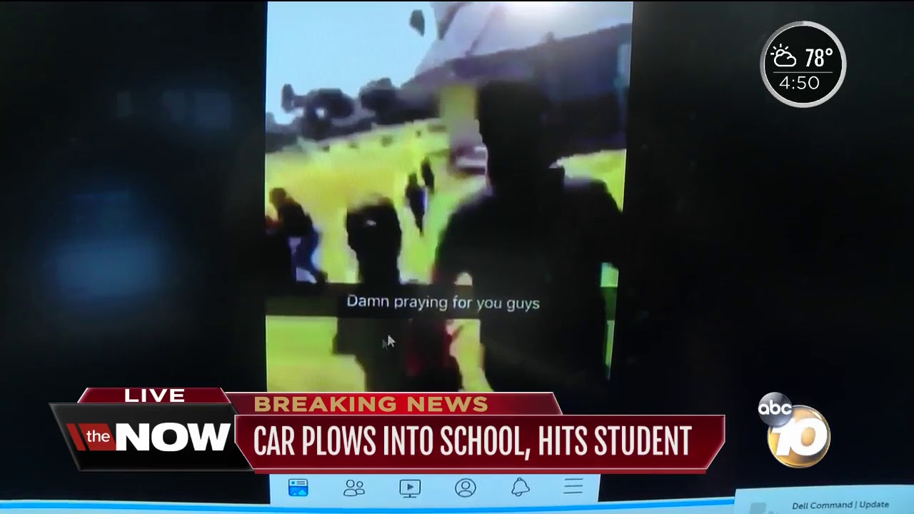 Car plows into Escondido school, hits student