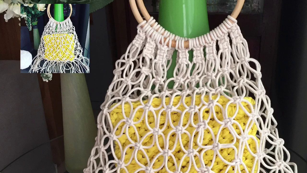 Bolsa saco de macramê.. verão 2020 tutorial 75