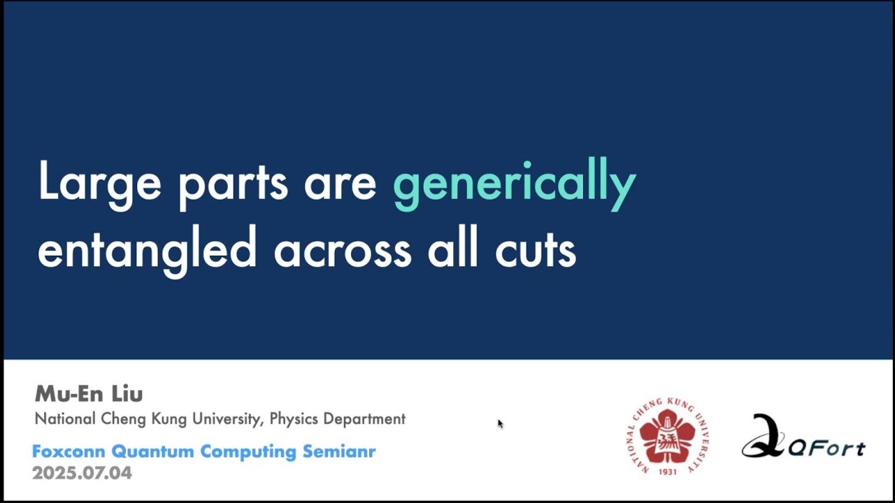 Large Parts are Generically Entangled Across All Cuts