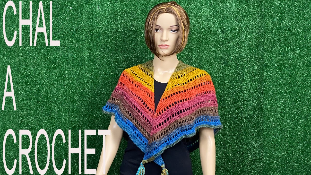 COMO TEJER  CHAL TRIANGULAR A CROCHET 🧶🧣