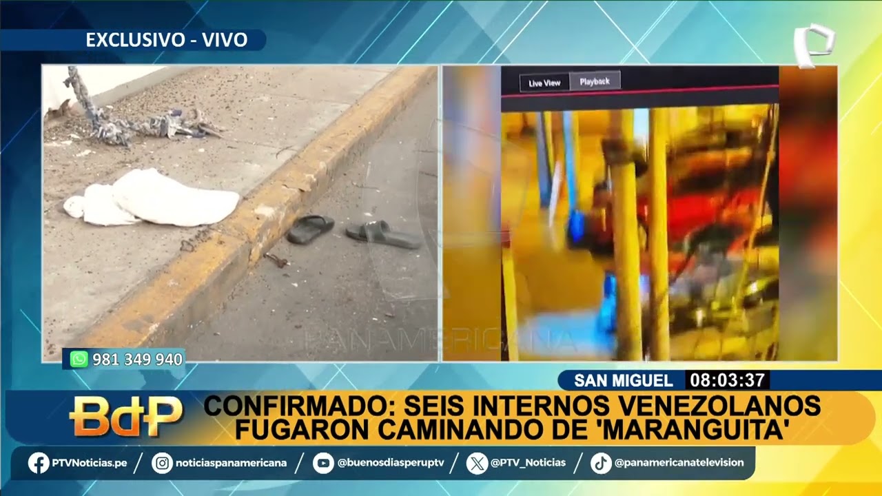 ¡Exclusivo! Confirman que 6 internos venezolanos fugaron caminando de Maranguita