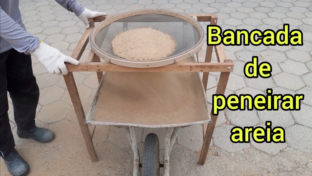 como fazer suporte peneirador de areia, como peneirar areia sem dor na coluna. econômico e prático