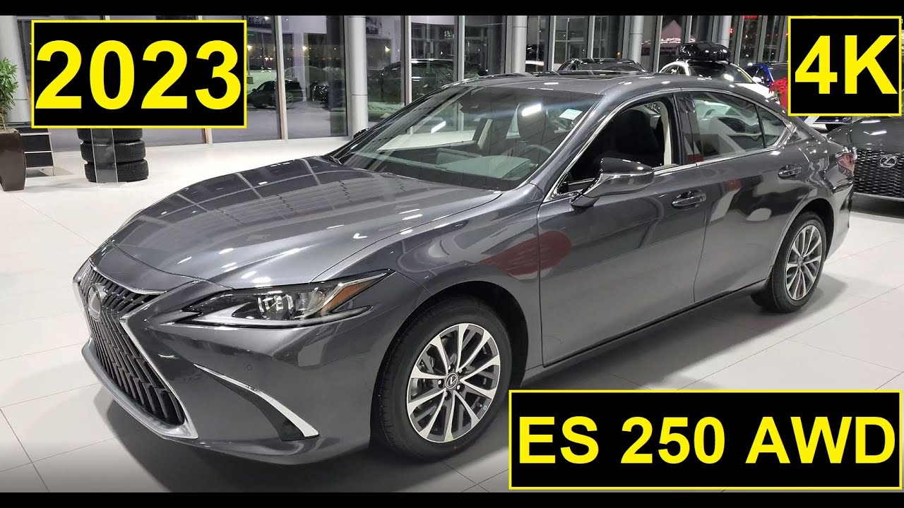 LEXUS ES 250 AWD 2023 Premium Package Cloudburst Grey Full Feature Review Inside and Out in 4K