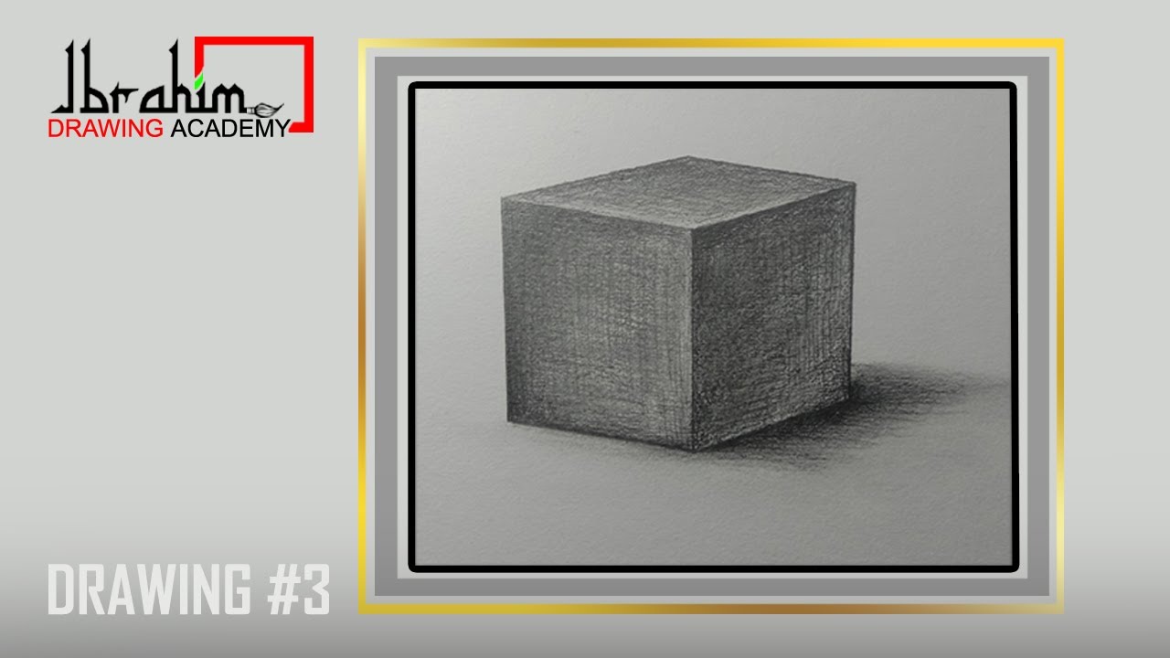 Square Shape Cube | Pencil Shading | Beginners Pencil Drawing Tutorial | Easy Drawing Method #3