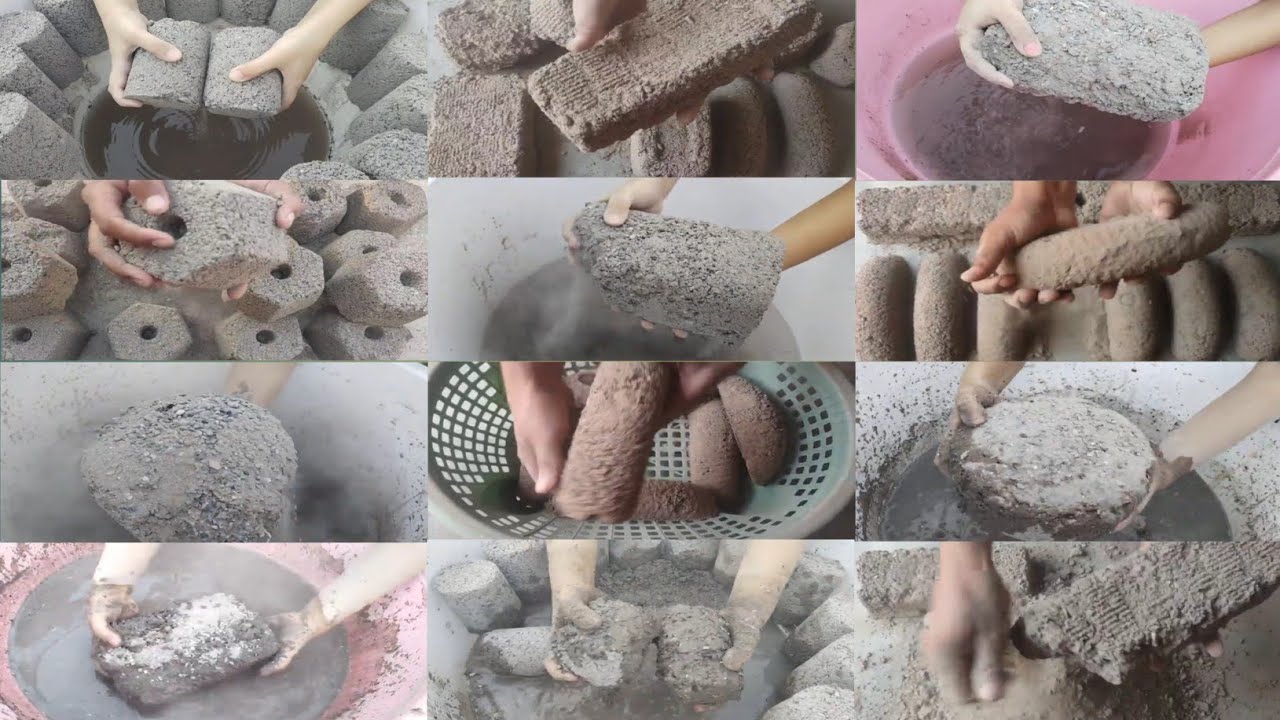 ASMR Edits NonStop Concrete Sand Texture Crumbling Compilation 🥰||Dry+Water Crumbling ✨💥