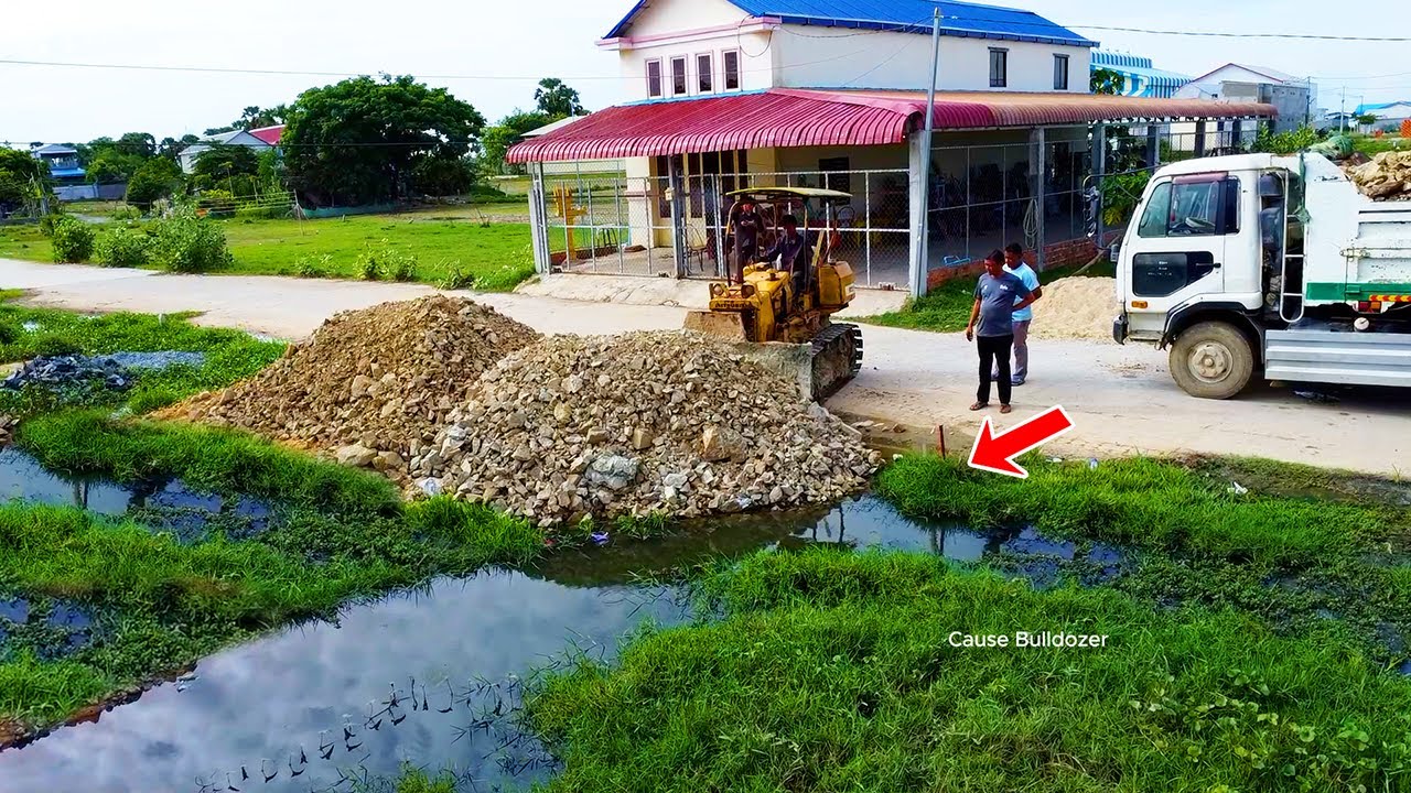 Full Max2!! 1Day Filling Land Complete 100% Skills Dozer Delete Pit Stuck House with dump truck