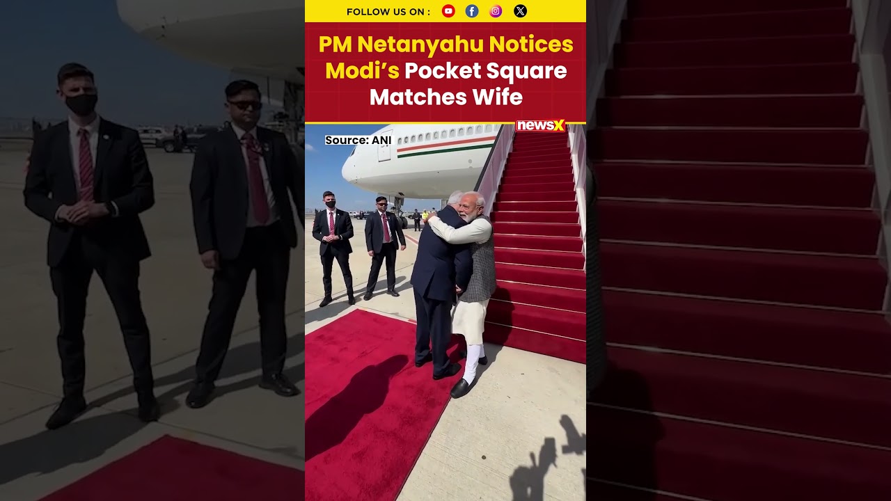 #moment | Modi&rsquo;s Pocket Square Moment With Netanyahu's Wife Goes Viral #pmmodi #shorts