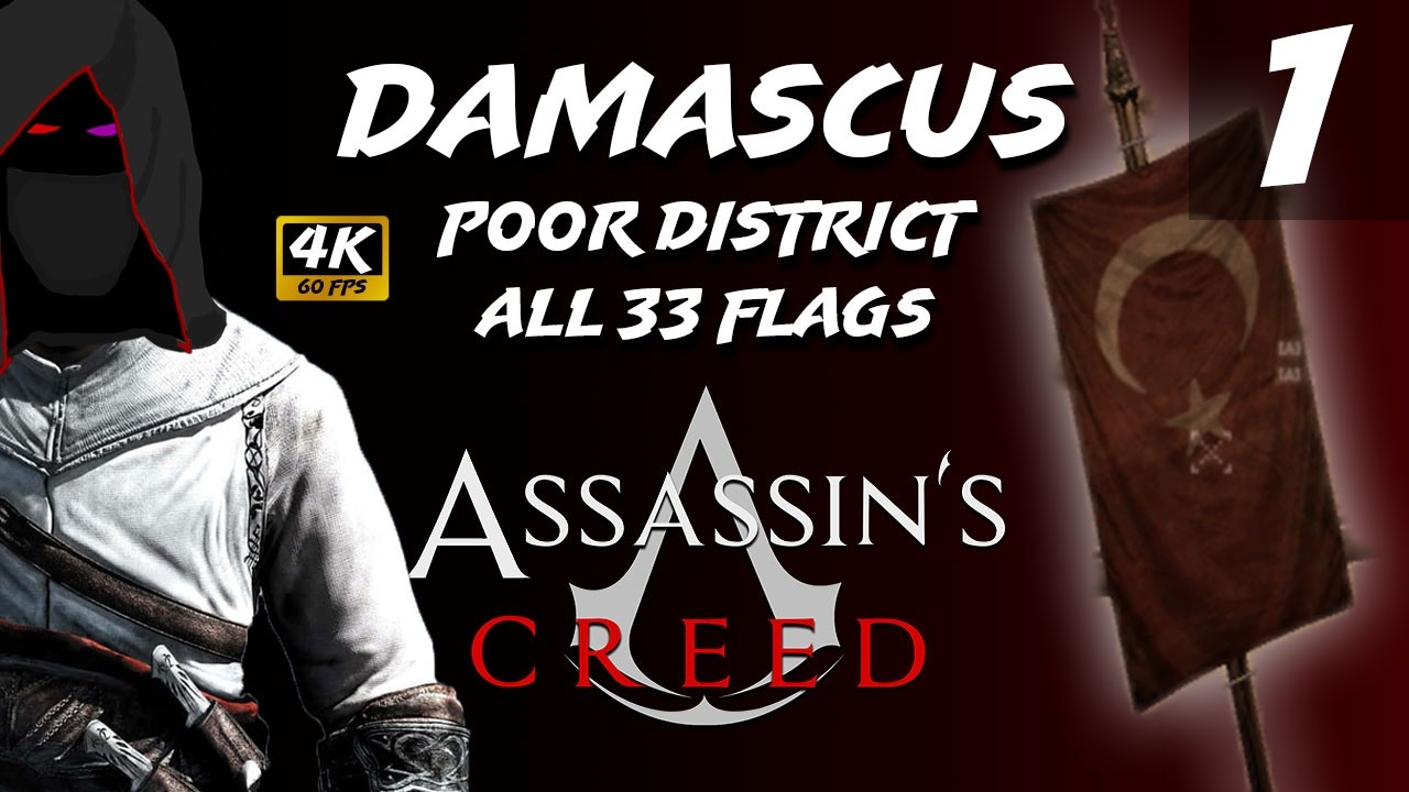 Assassin’s Creed 1 Walkthrough | Damascus Poor District – All 33 Flags | 4K @60FPS | No Commentary