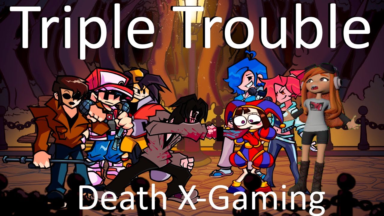 Friday Night Funkin' - Triple Trouble (Gold Red Jeff & Masky vs Tari Belle Pomni & Meggy) FNF MODS