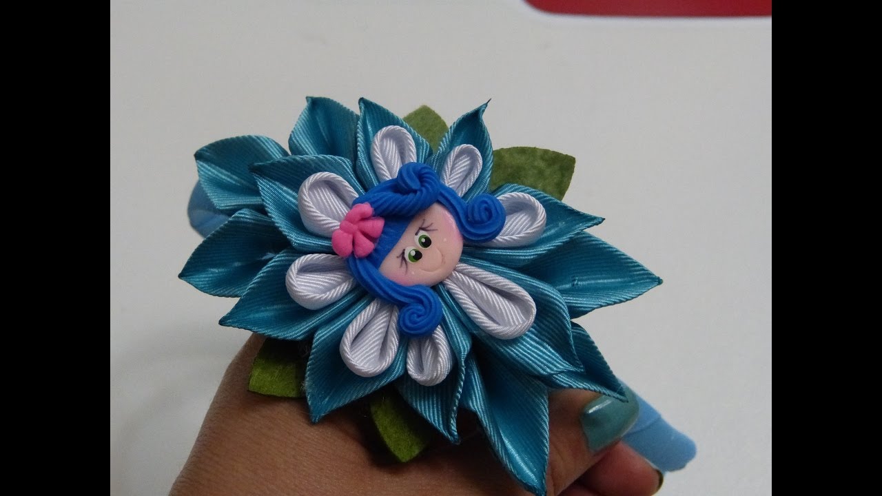 FLORES/Como hacer Flores de cinta para coronas o diademas del pelo ,How to make flowers ribbons