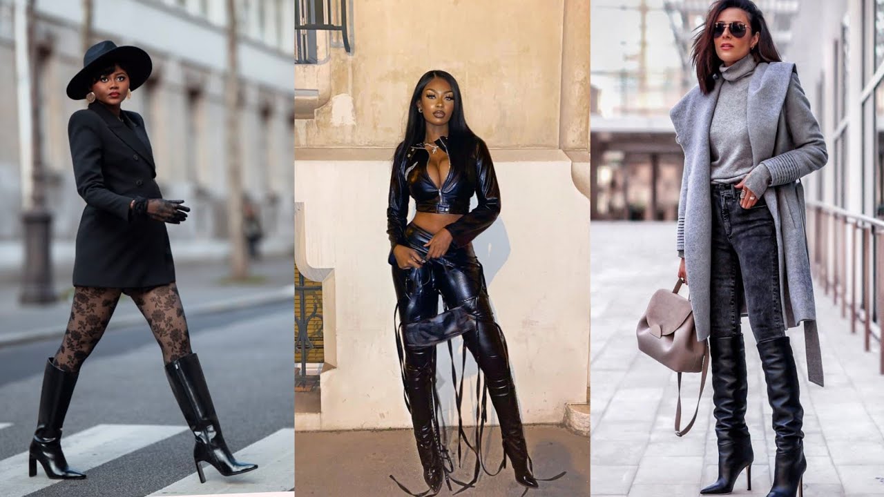 Sleek Leather Long High Heel Boots for Women – Elegant, Bold and Timeless Style