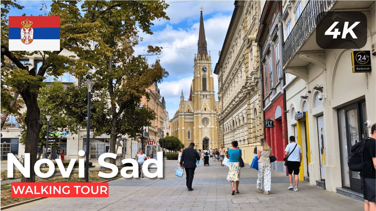 Novi Sad, Serbia Walking Tour 2025 | City Center & Dunavski Park in 4K