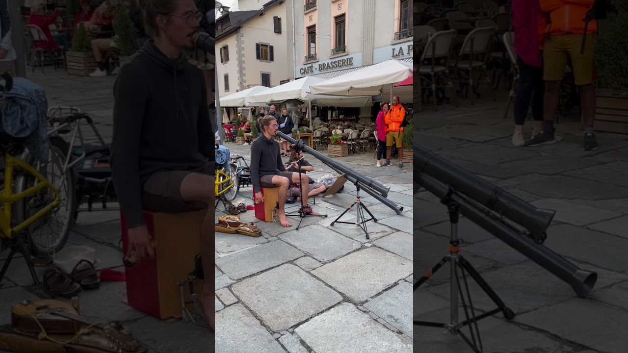 Didgeridoo Street Performers in the Chamonix Village - Summer 2022