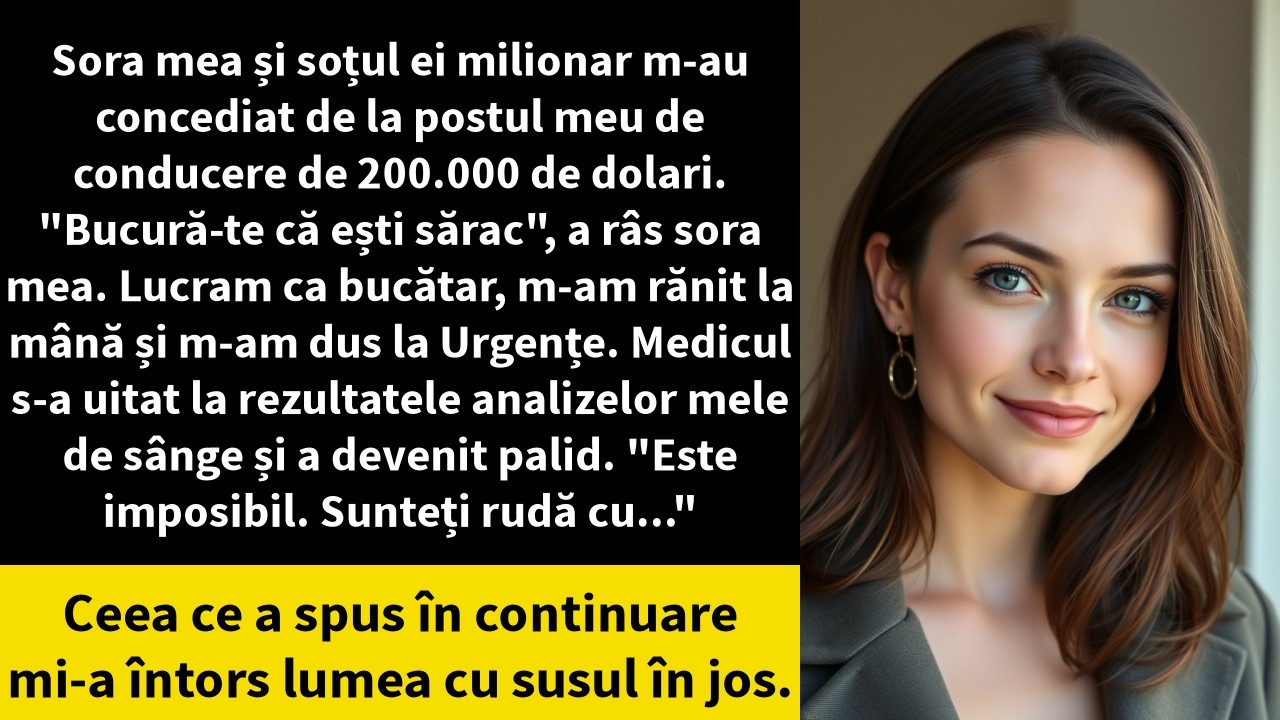 Sora mea și soțul ei milionar m-au concediat de la postul meu de conducere de 200.000 de dolari.