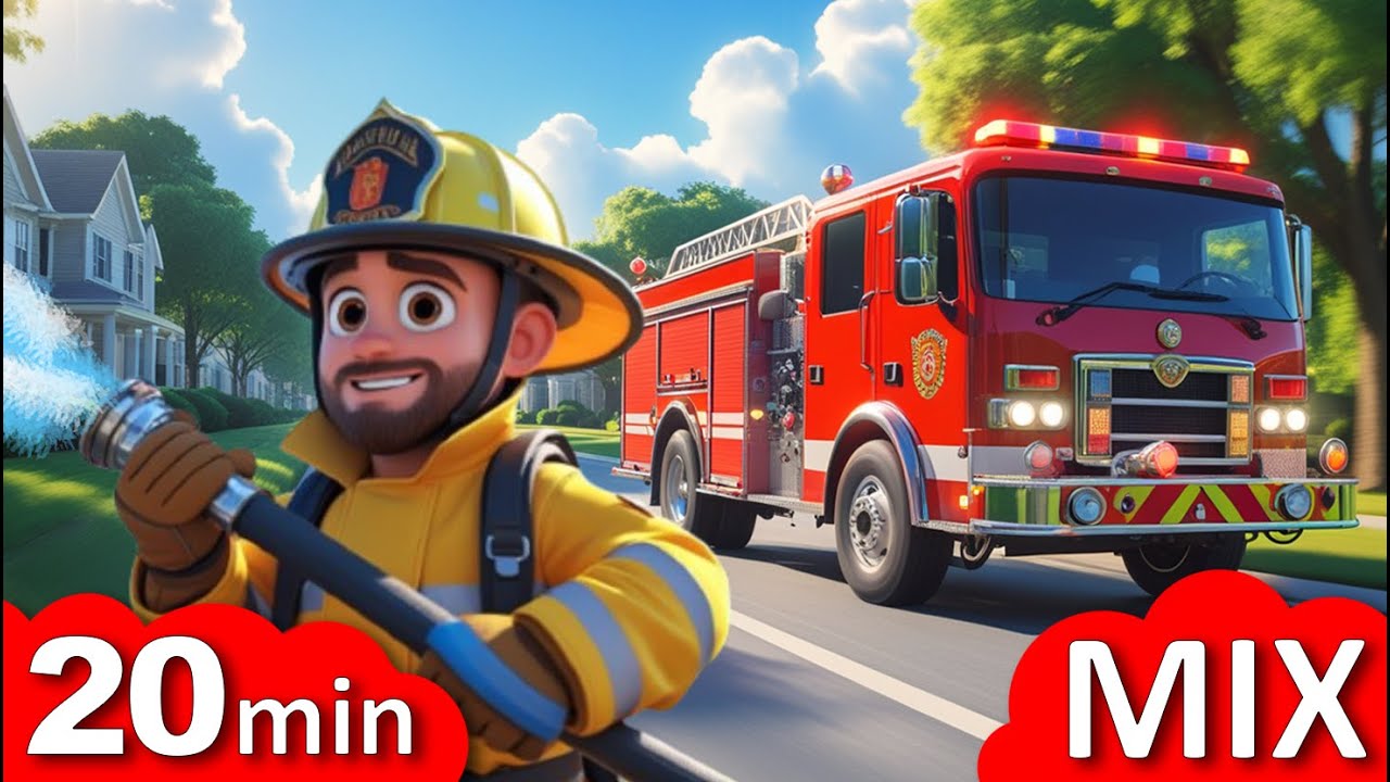 Tat&uuml;-Tata, die Feuerwehr ist da 🚒 - Ein lustiges Lied f&uuml;r Kinder 🔥-  20 min MIX 🧑&zwj;🚒