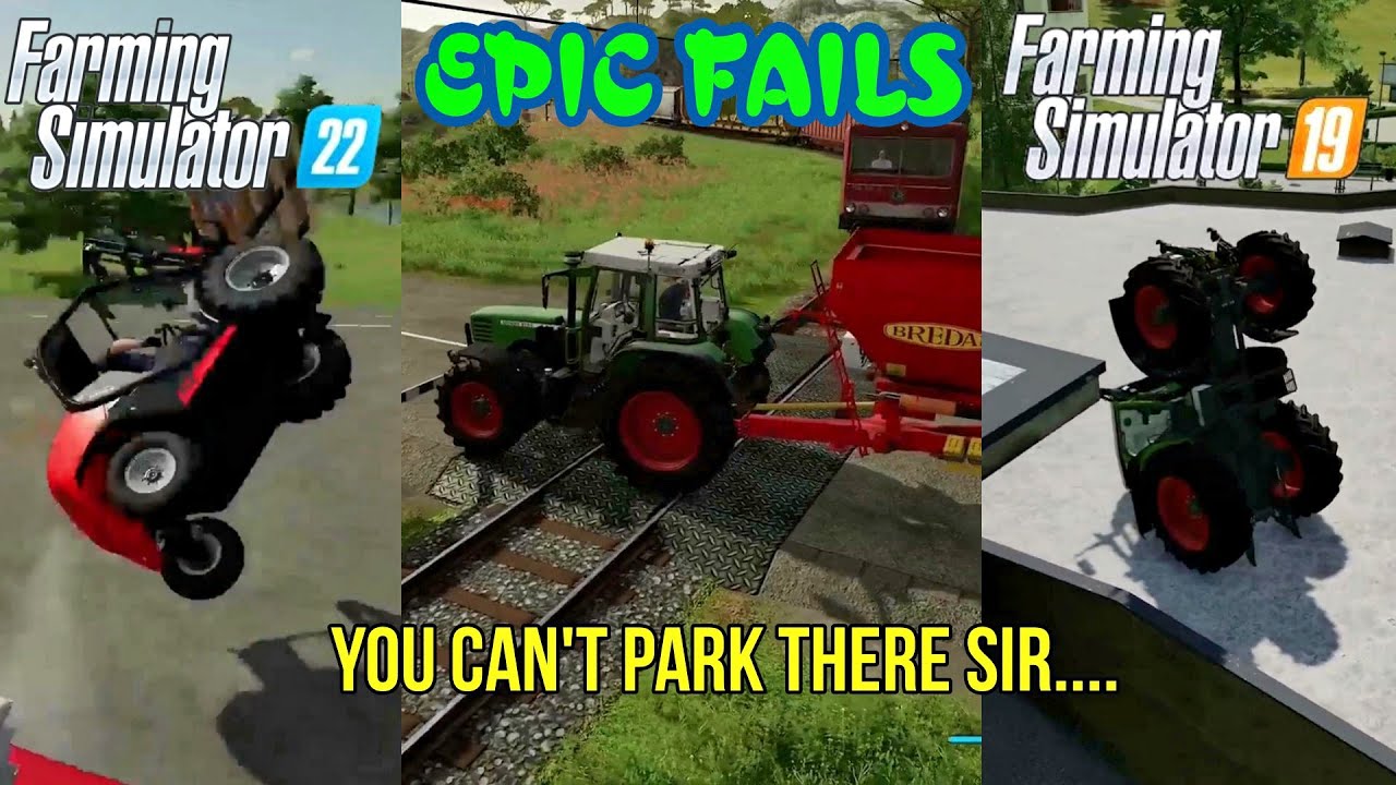 Epic fails 🙈 Funny moments 🤣 Glitches 🙃 Farming Simulator 22 / 19 - FS19 FS22