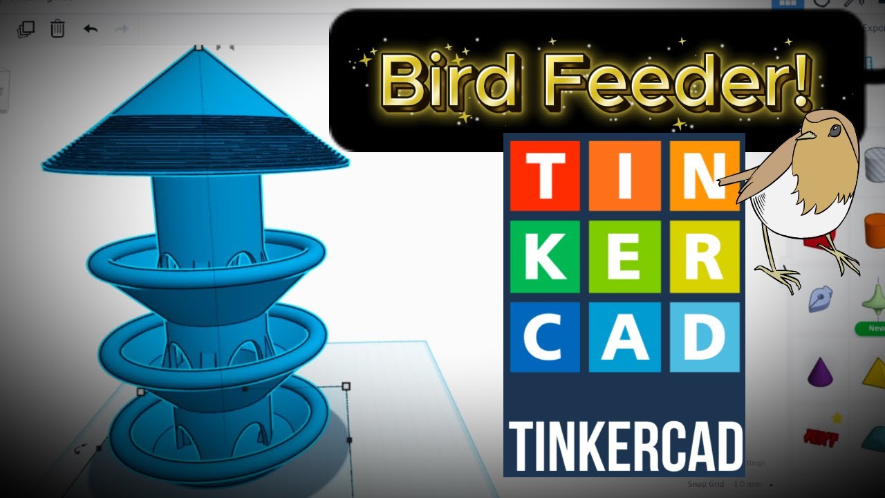 Урок по Tinkercad! ПОТРЯСАЮЩАЯ кормушка для птиц!!! ТИНКМАС!!! (День 22)