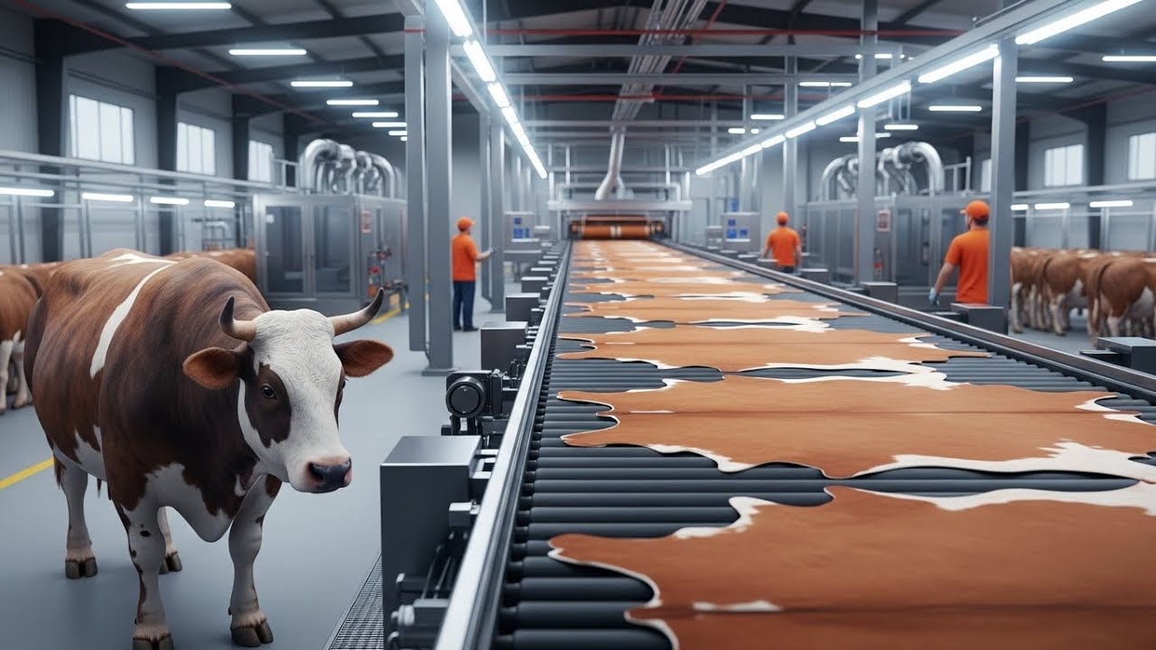 Inside a Modern Cow Leather Factory: From Raw Hide to Premium Leather Products (Full Process)