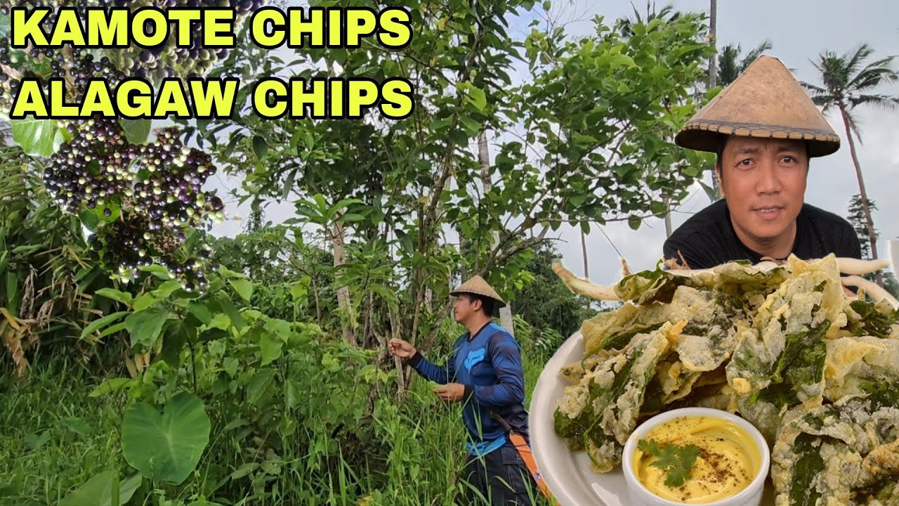 Pagluluto ng Wild alagaw chips at talbos ng camote chips..ang daming nasasayang na talbos ng kamote.
