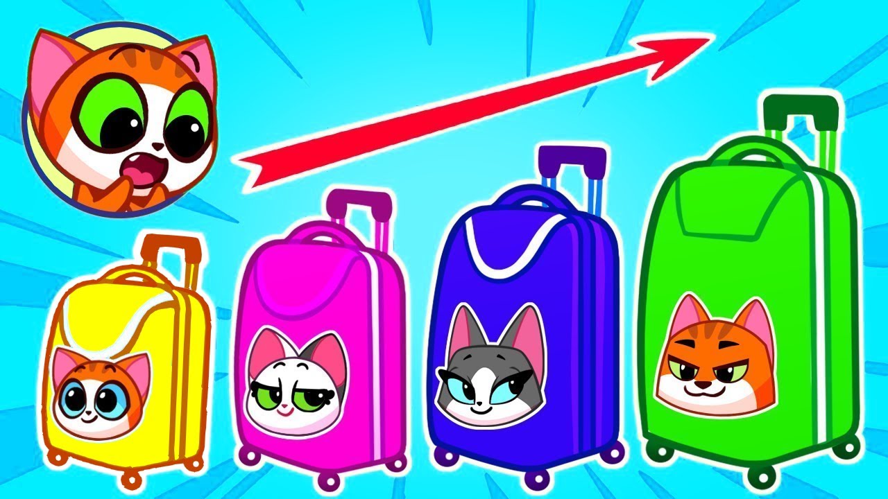 ⭐️ Cat Family Airplane Adventure ⭐️ Where Is My Luggage Suitcase? ⭐️ Funny Kids Travel Cartoons