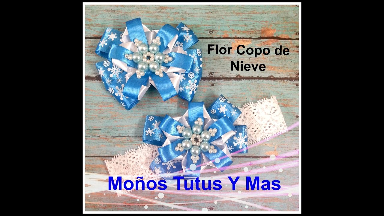 FLOR COPO DE NIEVE Paso a Paso SNOWFLAKE FLOWER Tutorial DIY How To PAP Video 129