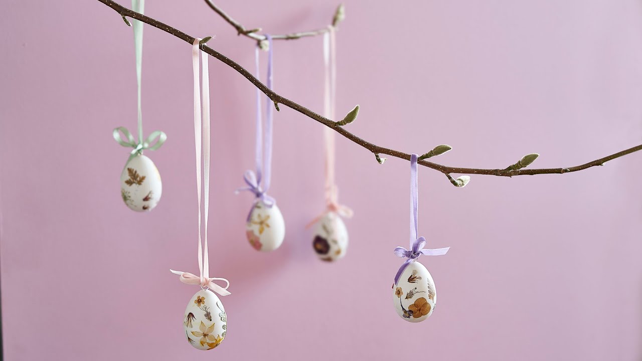 Easter eggs with pressed flowers – DIY by Søstrene Grene