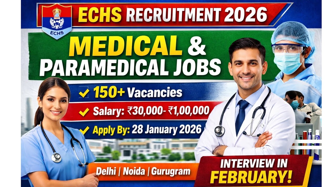 Govt Medical & Paramedical Jobs Updates In ECHS | Lab technician | Lab attendant | Pharmacist
