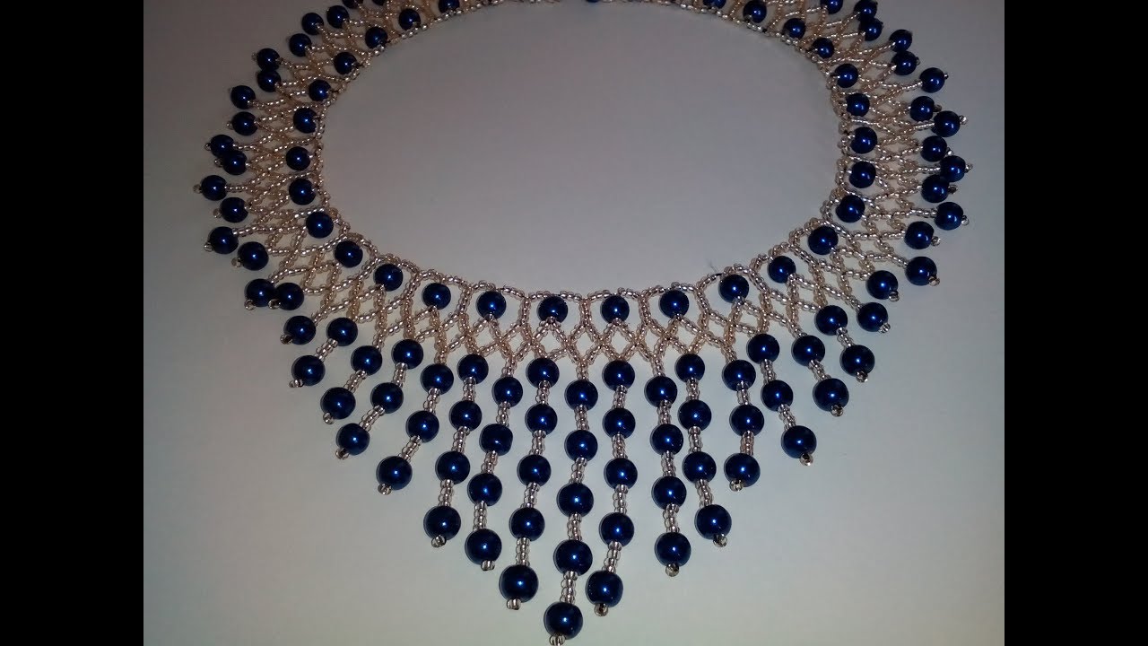 Колье из бисера и бусин. МК. DIY. Necklace.