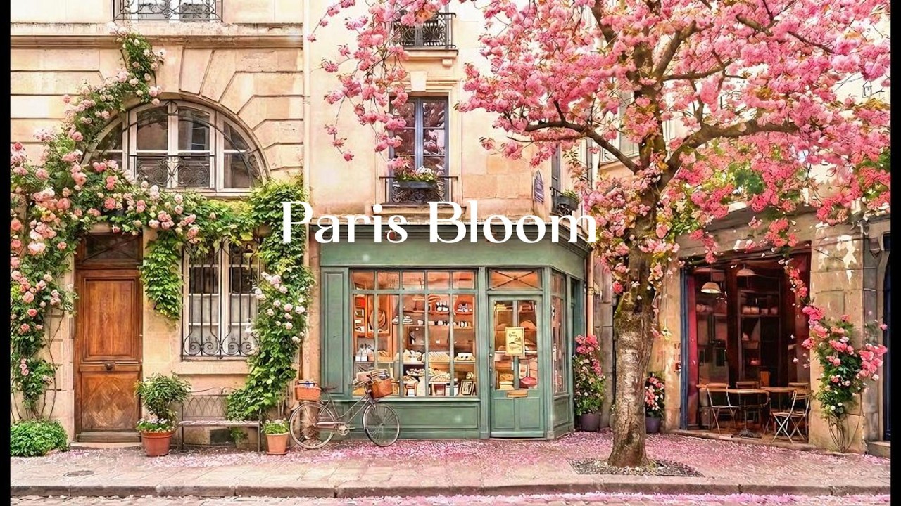 𝐏𝐀𝐑𝐈𝐒 𝐂𝐀𝐅𝐄́ 🌸 Paris in Bloom — Café Shop Playlist & Sweet Piano Music for Study, Work
