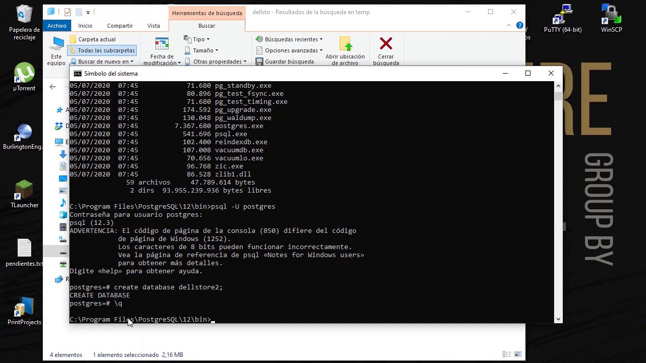 PostgreSql 12 - Restaurar base de datos (windows)