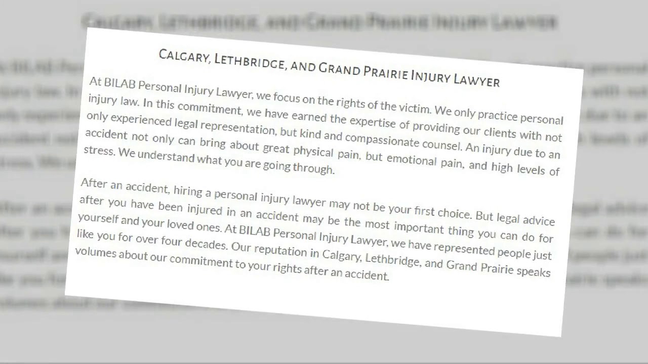 Car Accident Lawyer in Calgary AB - BILAB Personal Injury Lawyer