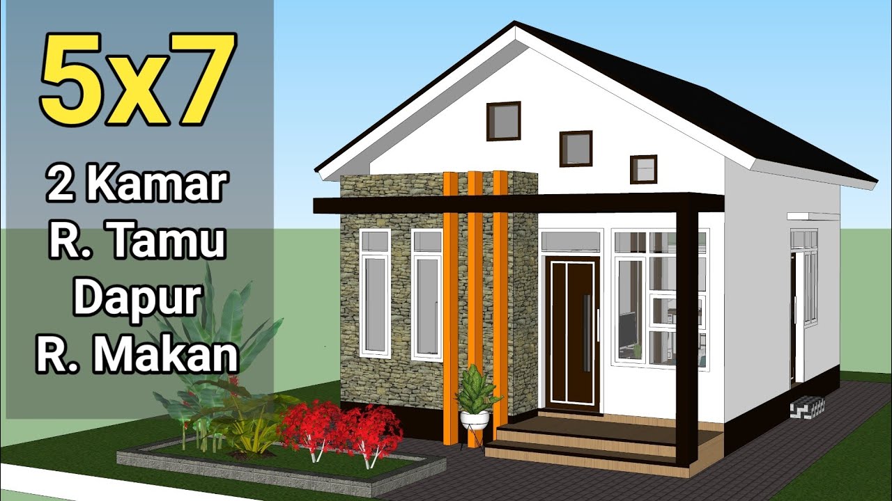 DESAIN RUMAH 5x7 Meter - 2 kamar