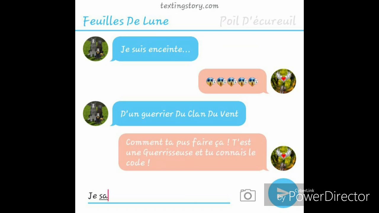 Quand Feuille De Lune parle avec Poil D'écureuil  (textingstory)
