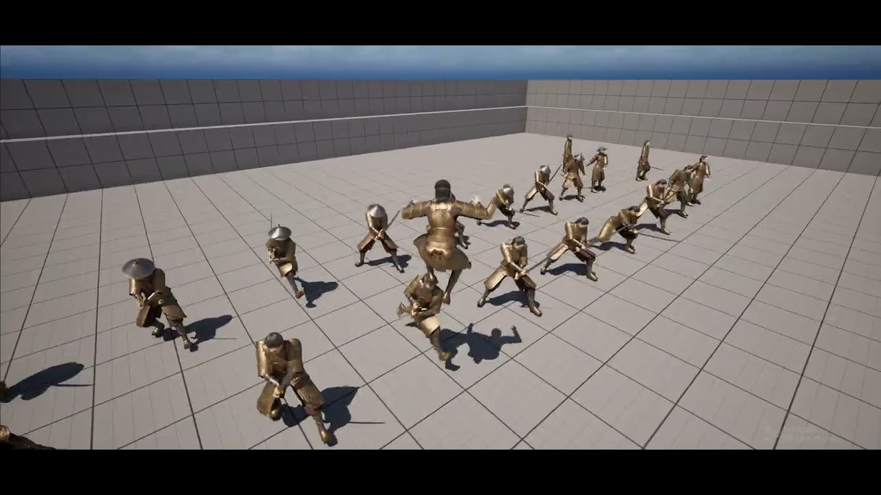 Ancient Female General (Golden Armor) - UE5 Skeleton Rigged - Sword Animation Set Included 古代女将含刀术动作
