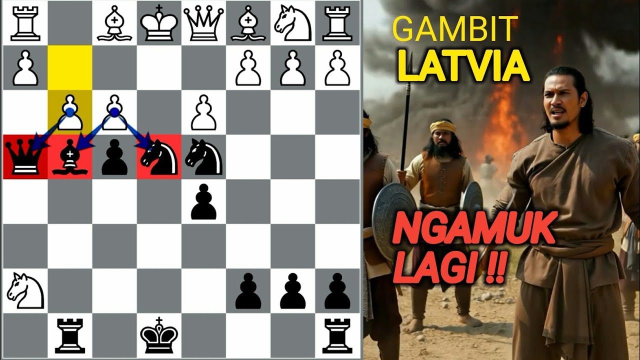 STOP MAIN AMAN‼️Gunakan 3 taktik Gambit Latvia ini ! Di jamin putih Kelabakan!