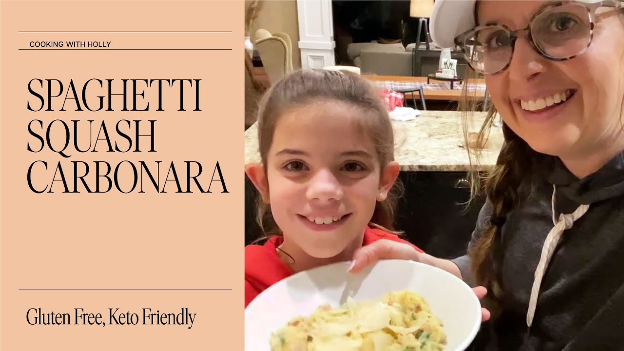 Making Spaghetti Squash Carbonara | Cooking with Holly