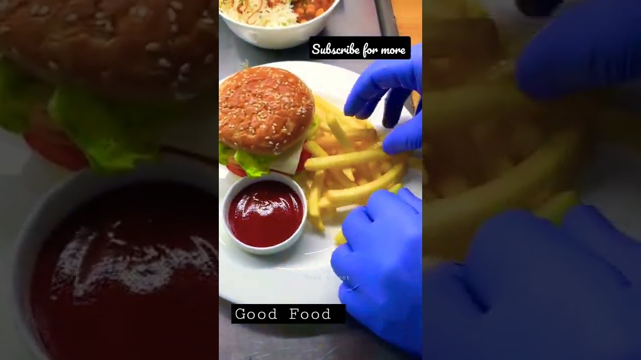 McDonald's burger with french fries plate #mcdonalds #burger #frenchfries