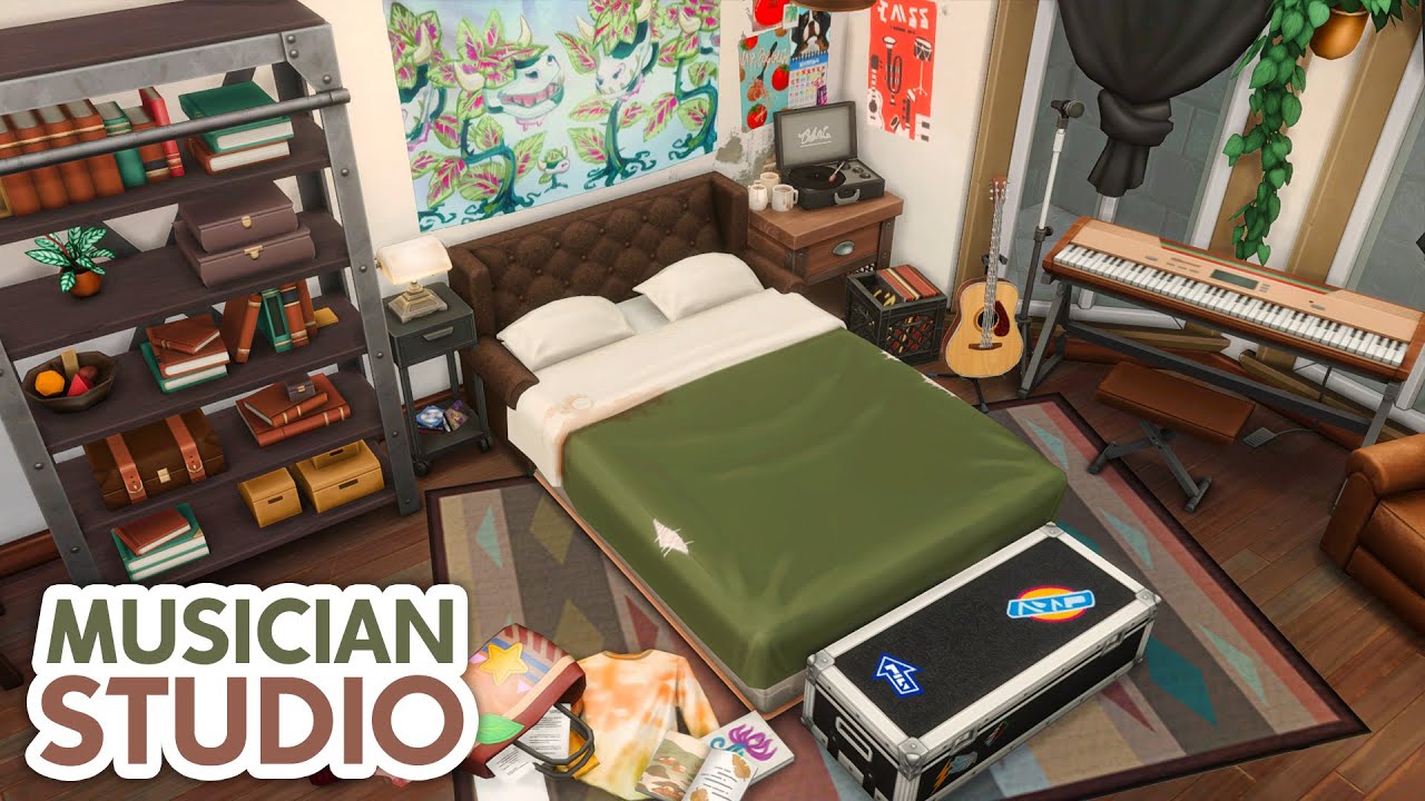 Musician’s Basement Apartment // The Sims 4 Speed Build: Apartment Renovation