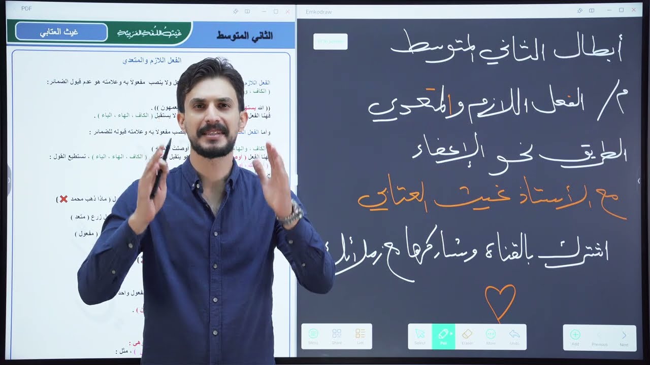 الفعل اللازم والمتعدي | الثاني المتوسط | تصوير جديد | لدفعة 2026 | الأستاذ غيث العتابي| طريق_الإعفاء