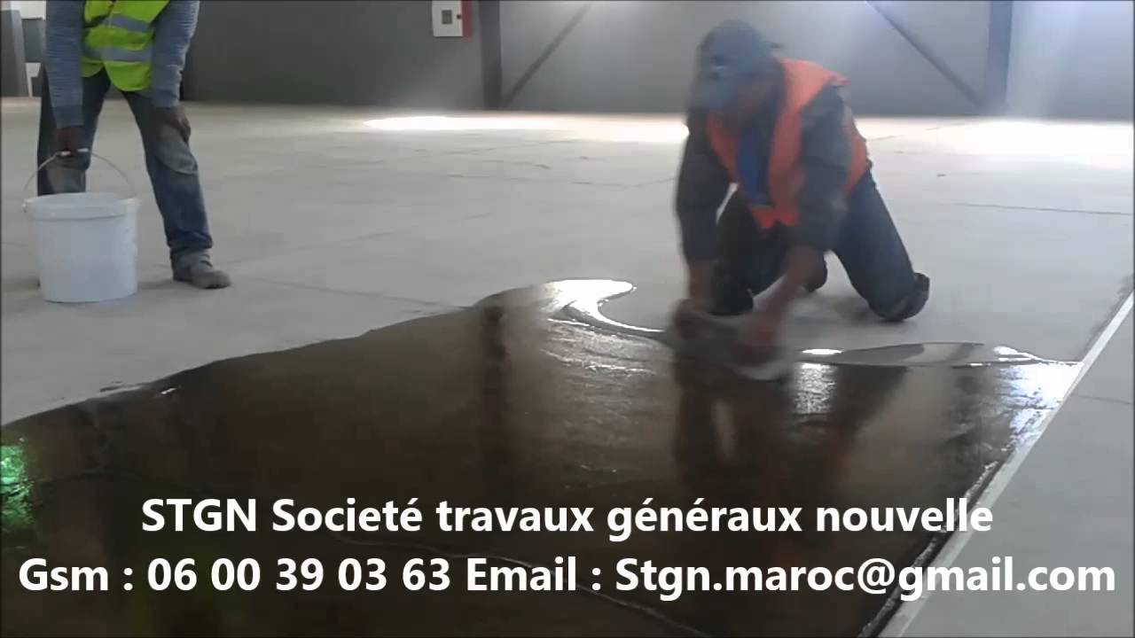 chantier peinture epoxy sur le sol d'une unité industrielle a sidi hejjaj  +212600 39 03 63
