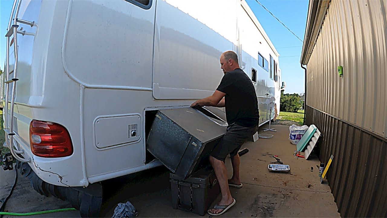 You won’t believe what we find when we Rip the basement A/C out of our Alfa Seeya RV. #Alfa #RV
