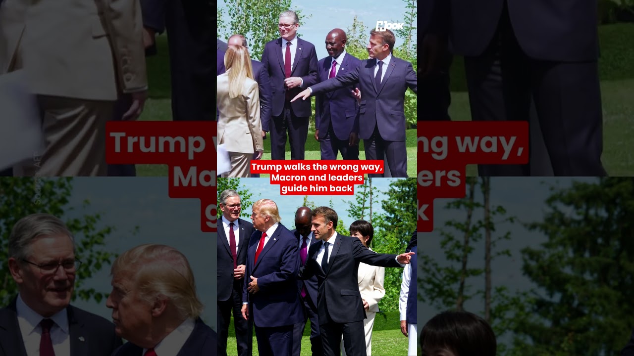 Trump walks the wrong way, Macron and leaders guide him back