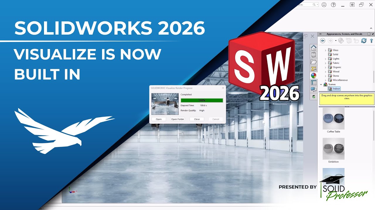 Что нового в SOLIDWORKS 2026 &mdash; Рендеринг с помощью SOLIDWORKS Visualize (презентация SolidProfessor)