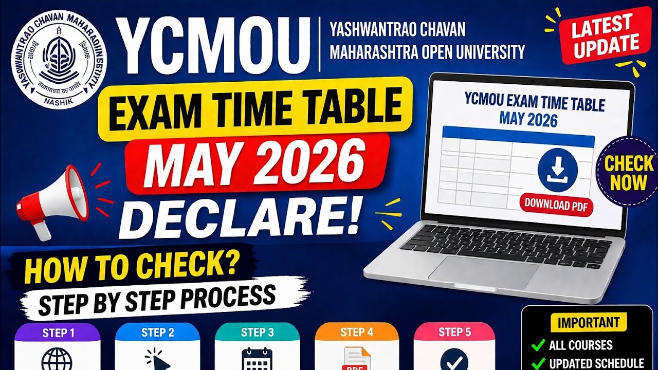 YCMOU Exam Time Table May 2026 | Time Table Declare | कसा पाहायचा? Step by Step Process | YCMOU