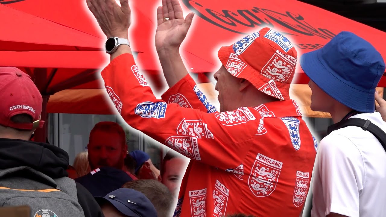 England fans HIT THE STREETS in Gelsenkirchen ahead of match against Serbia 🏆 Euro 2024