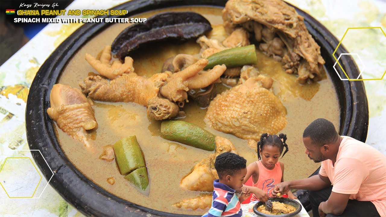 Let's Prepare Healthy Ghanaian Green Peanut Soup || Special Akok) Nkate-Konto Nkwan With Fufu