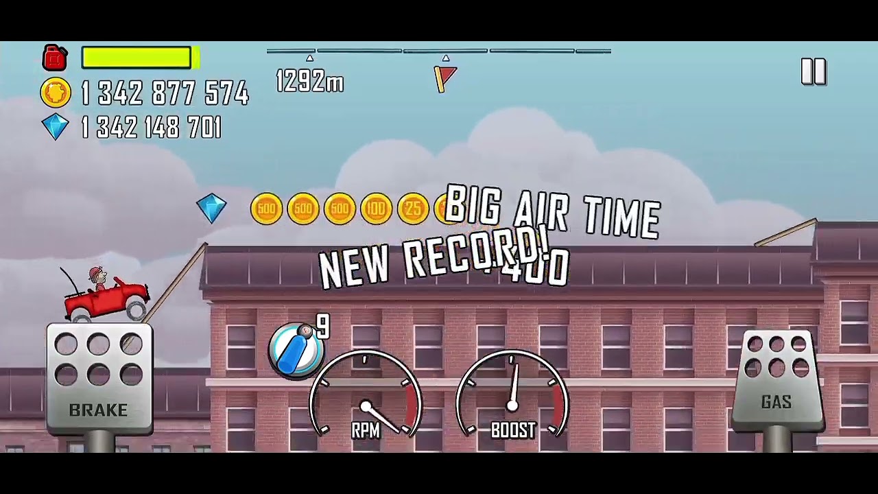 Driving Hill Climber in Rooftops stage Hill Climb Racing #hillclimbracing 