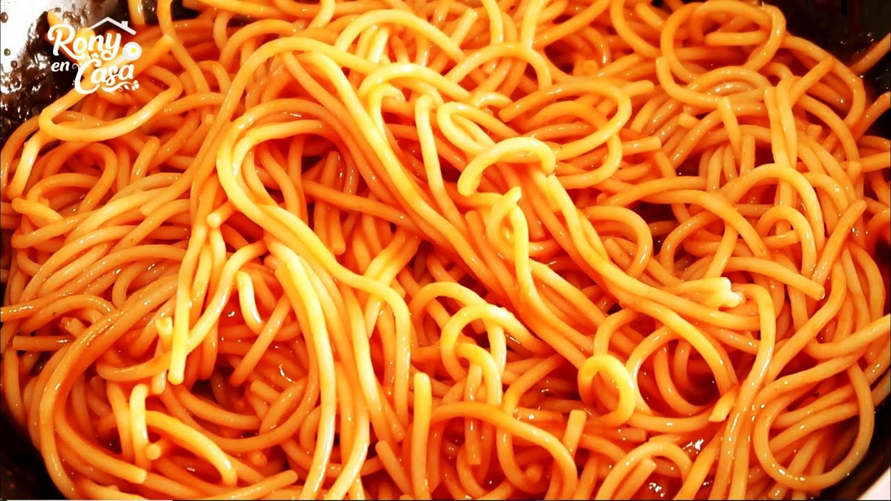 ESPAGUETI ROJO - Receta fácil para principiantes en la cocina | #ronyencasa